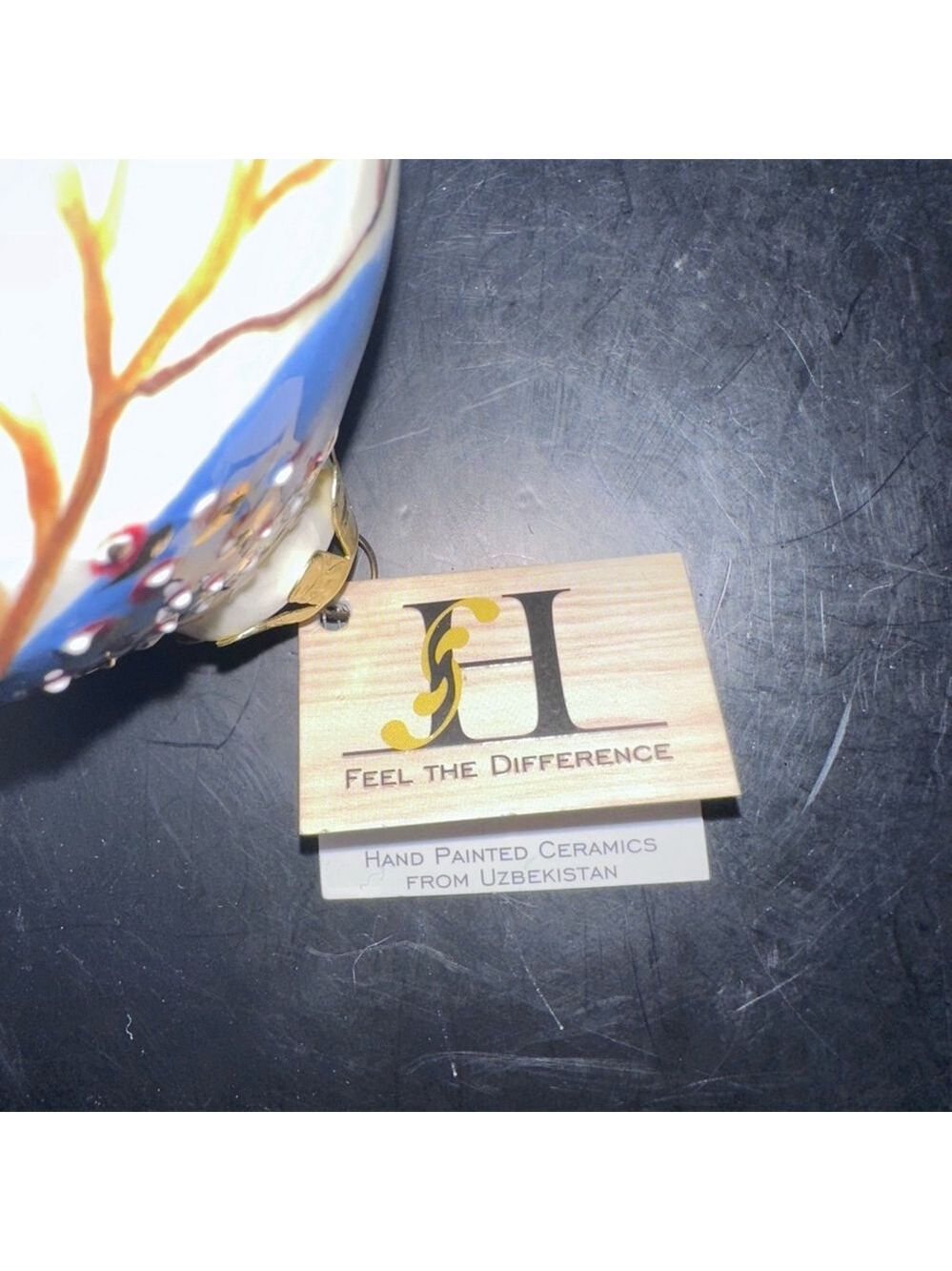 NOS Vintage Heritage International Hand Painted Ceramic Ornament Uzbekistan - Picture 4 of 7